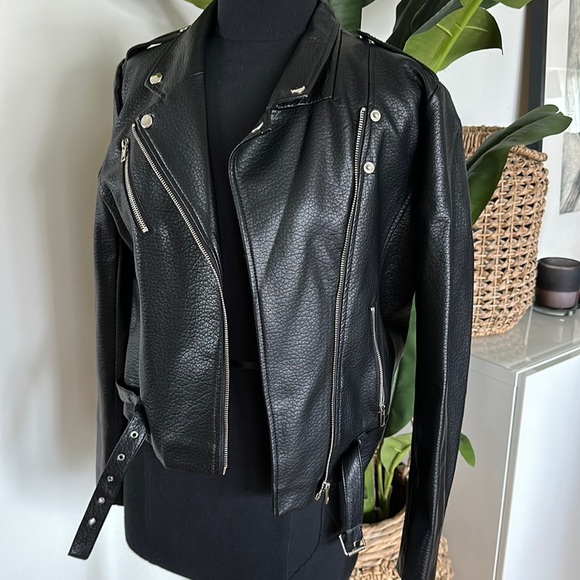 Brunette The Label Vegan Leather Jacket The Florence - Picture 1 of 9